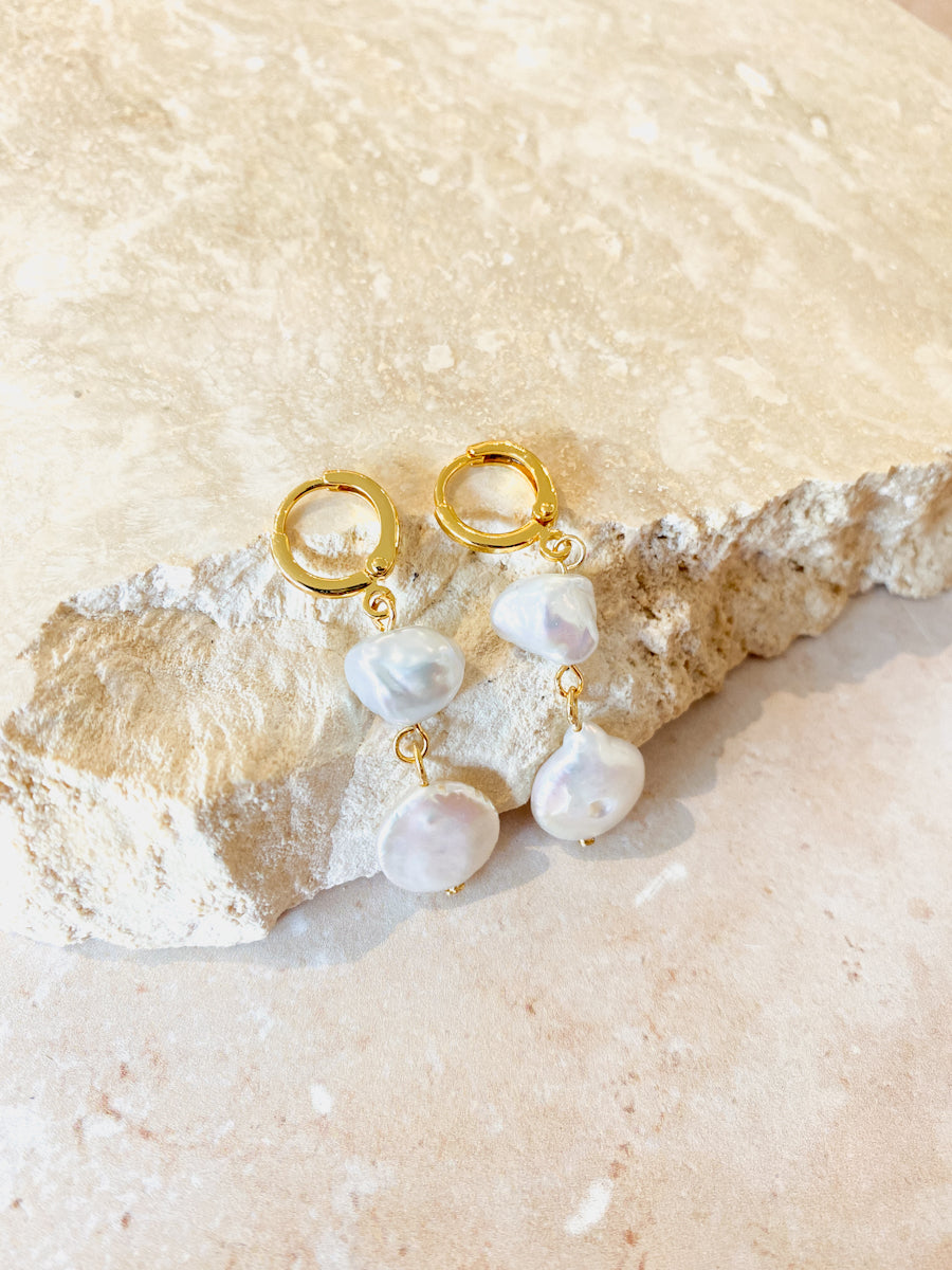 Aura Pearl 18K Gold Plated Earrings