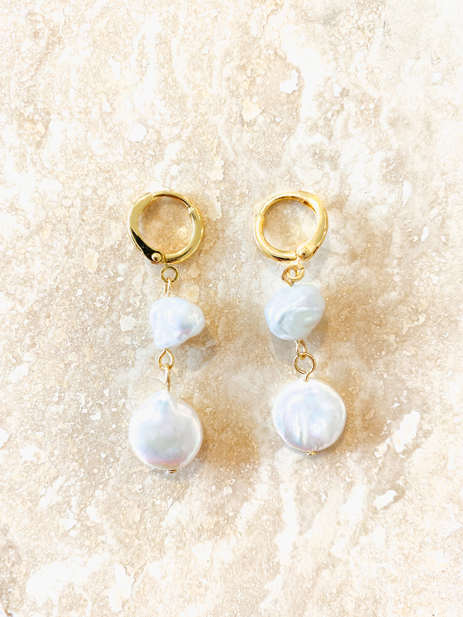 Aura Pearl 18K Gold Plated Earrings