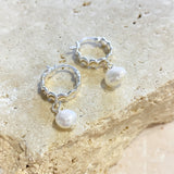 Vintage Pearl Drop Silver Plated Earrings