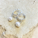 Vintage Pearl Drop Silver Plated Earrings
