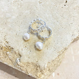 Vintage Pearl Drop Silver Plated Earrings