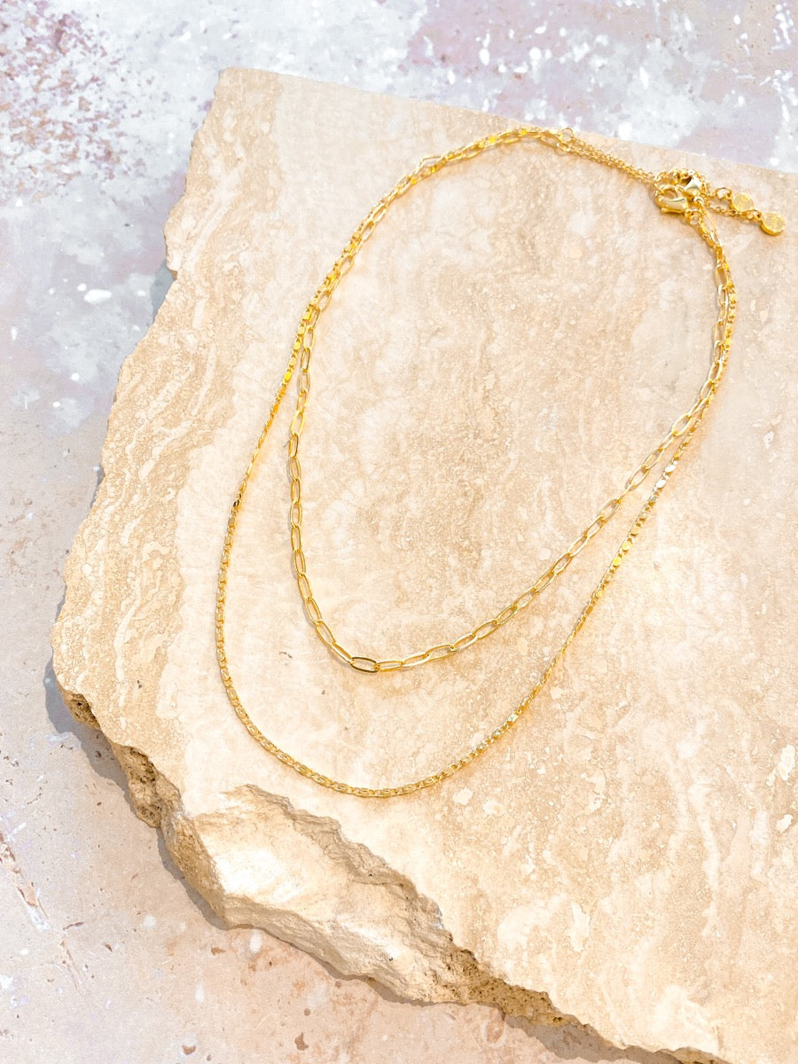 Fine Layered 18K Gold Plated Necklace