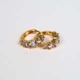 Birch Crystal 18K Gold Plated Huggie Earrings