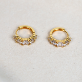 Birch Crystal 18K Gold Plated Huggie Earrings