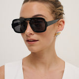 Retro Aviator Sunglasses in Black