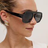 Retro Aviator Sunglasses in Black
