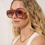 L&S Retro Aviator Sunglasses in Vintage Tort