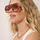 L&S Retro Aviator Sunglasses in Vintage Tort