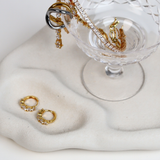 Birch Crystal 18K Gold Plated Huggie Earrings