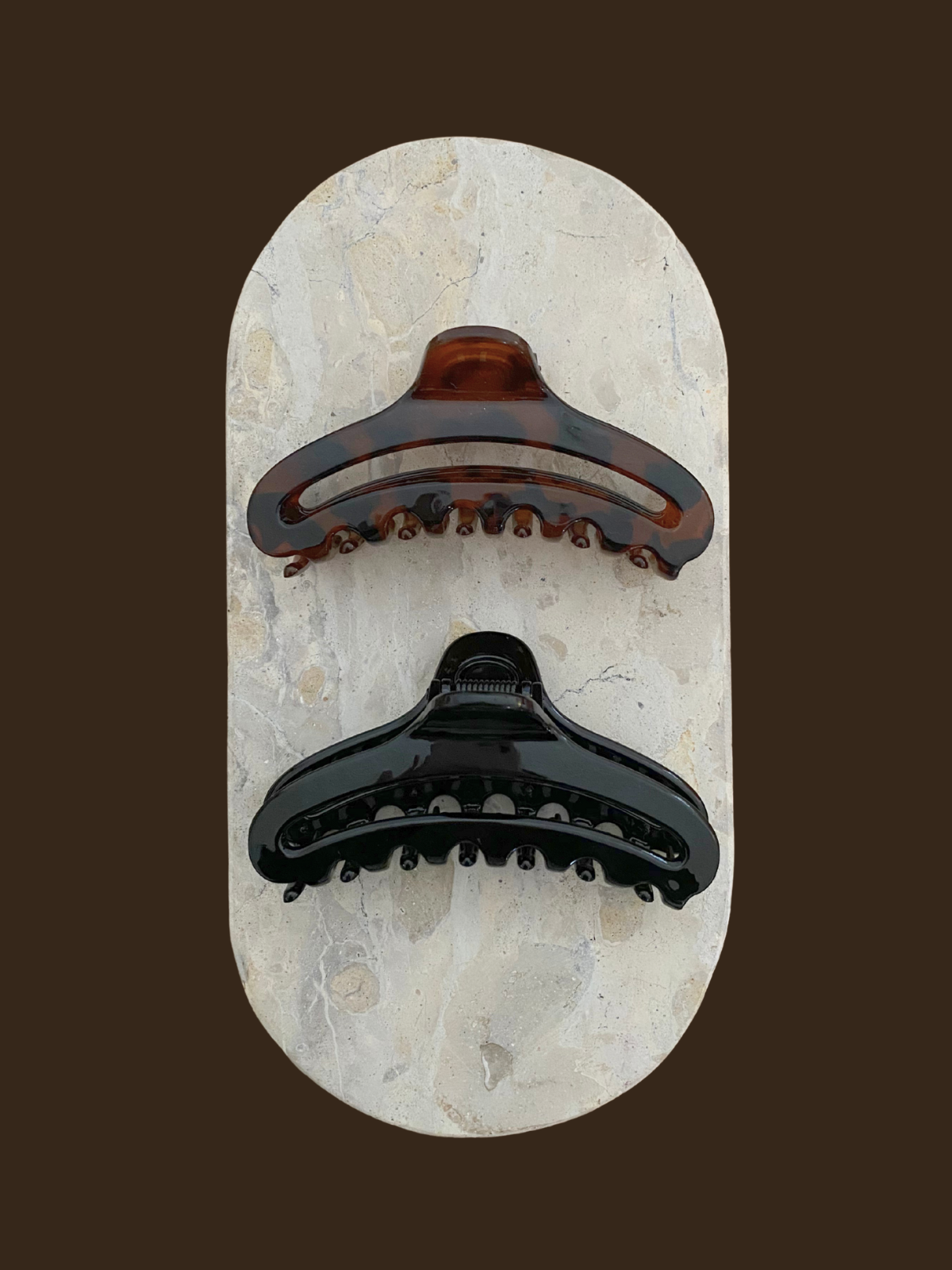 Zen Oval Hair Claw Clips (2col)