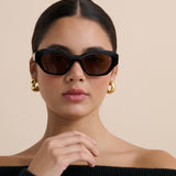 Lizzie Cat-Eye Sunglasses in Black