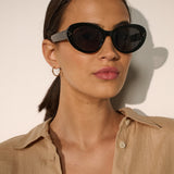 Verna Retro Cat-eye Sunglasses in Black