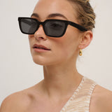 Kitty Rectangular Sunglasses in Black