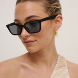 Kitty Rectangular Sunglasses in Black