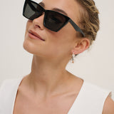 L&S Kitty Rectangular Sunglasses in Black