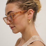 L&S Kitty Rectangular Sunglasses in Vintage Tort