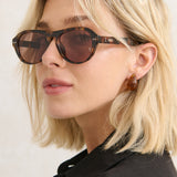 L&S Blanc Round Frame Sunglasses in Dark Tort