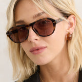 L&S Blanc Round Frame Sunglasses in Dark Tort
