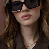 Gladdy Square Frame Sunglasses in Black