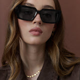Gladdy Square Frame Sunglasses in Black