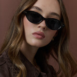Aire Oval Frame Sunglasses in Black