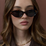 Aire Oval Frame Sunglasses in Black