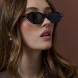 Aire Oval Frame Sunglasses in Black
