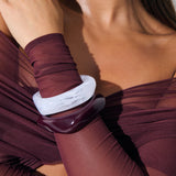 Angular Cuff Bangle in Wine