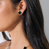 Charlotte Earrings in 18K Gold Plated in Black