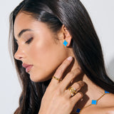Charlotte Earrings in 18K Gold Plated in Blue