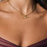 Vivienne T-Bar 18K Gold Plated Necklace