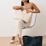 Nelly Woven Tote Bag in Black