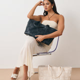 Nelly Woven Tote Bag in Beige