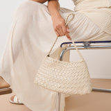 L&S Roselle Woven Shoulder Bag in Ivory