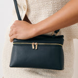 Thalia Top Handle Crossbody Bag in Black