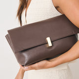 L&S Nova Clutch Bag in Brown