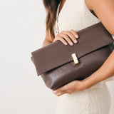 L&S Nova Clutch Bag in Brown