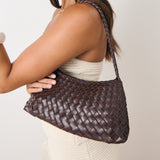 L&S Roselle Woven Shoulder Bag in Brown