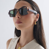 Sierra Square Frame Sunglasses in Tort
