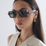 Sierra Square Frame Sunglasses in Tort