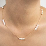 Trio Pearl 18K Gold Plated Necklace