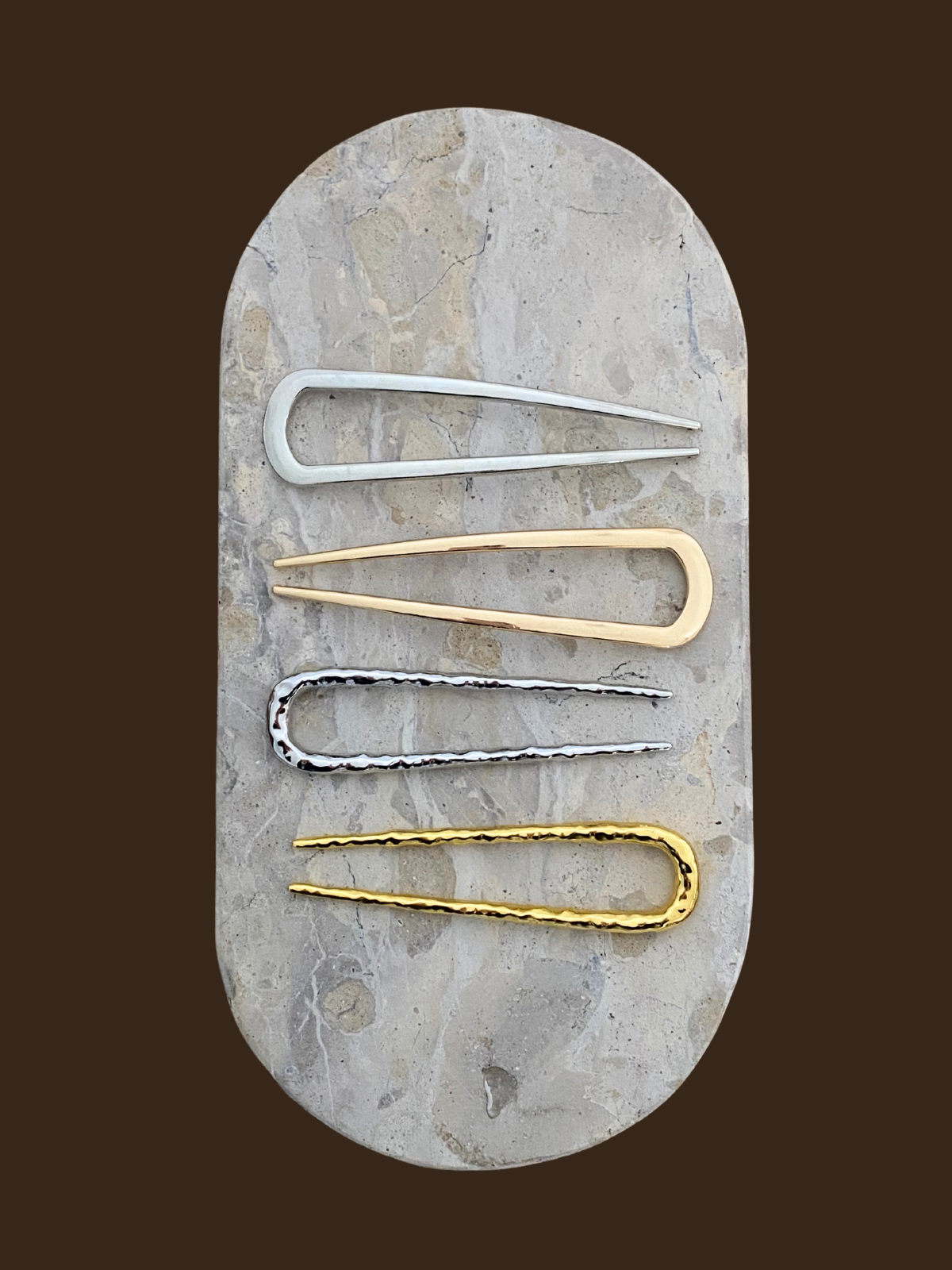 Louise Hammered French Pin in Silver (1pc)