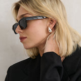 Cezanne Angular Sunglasses in Black