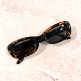 Ruby Retro Oval Frame Sunglasses in Tort