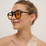 L&S Ibiza Aviator Sunglasses in Black/Orange