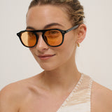 L&S Ibiza Aviator Sunglasses in Black/Orange