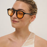 L&S Ibiza Aviator Sunglasses in Black/Orange