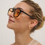 L&S Ibiza Aviator Sunglasses in Black/Orange