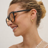 L&S Ibiza Aviator Sunglasses in Black/Orange
