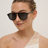 Ibiza Aviator Sunglasses in Black